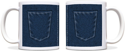 65% OFF on ShopMantra Jean Back Pocket Black Ceramic Mug 300 ml