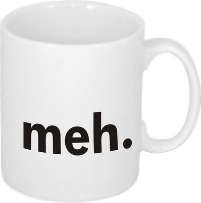 Snoogg Meh. Porcelain Bone China Coffee Ceramic Mug