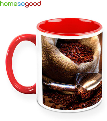 33% OFF on HomeSoGood Perfect Coffee Beans Ceramic Mug 280 ml
