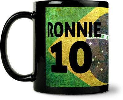 36% OFF on ShopMantra Ronnie Ronaldinho Brazil Football Ceramic Mug 300 ml