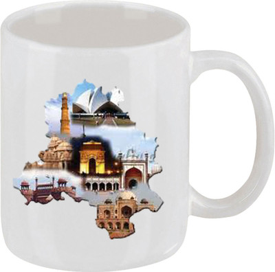 28% OFF on Ellicon D73 Delhi Tourism In Map Ceramic Mug 325 ml