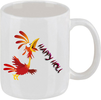 28% OFF on Ellicon C89 Funny Happy Holi Coffee Ceramic Mug 325 ml