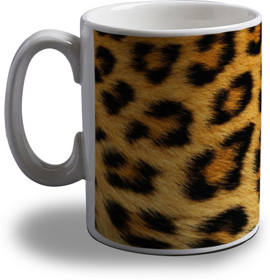 15% OFF on Artifa Leopard Skin Print Porcelain, Ceramic Mug 350 ml