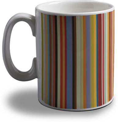 15% OFF on Artifa Colored Stripes Amg0779 Amg0779 Porcelain, Ceramic Mug 350 ml