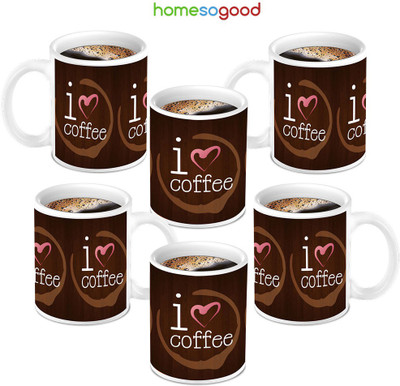 49% OFF on HomeSoGood Beautiful I Love Coffee Ceramic Mug 280 ml, Pack of 6 49% OFF on HomeSoGood Beautiful I Love Coffee Ceramic Mug 280 ml, Pack of 6