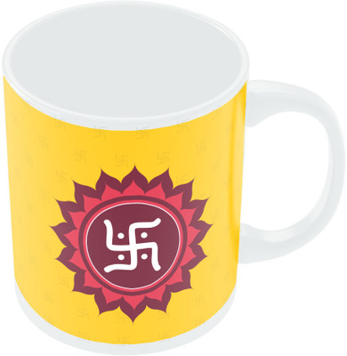 18% OFF on PosterGuy Om Swastik Religious Ceramic Mug 300 ml