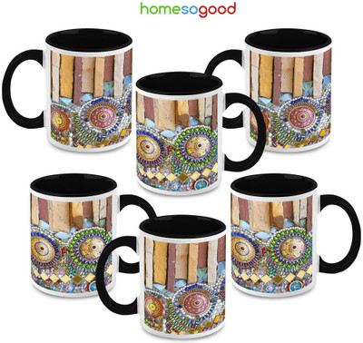 41% OFF on HomeSoGood Pendant From Medieval Times Ceramic Mug 325 ml, Pack of 6