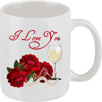 16% OFF on Ellicon 239 I Love You Roses Red Ceramic Mug