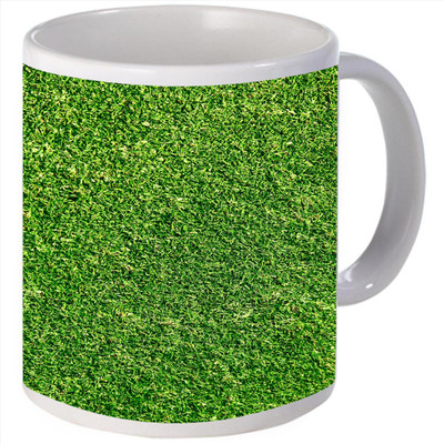 Snoogg green grass print Ceramic Mug