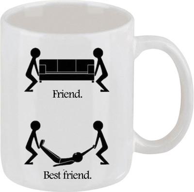 28% OFF on Ellicon C204 Funny Friend and Best Friend Coffee Ceramic Mug 325 ml