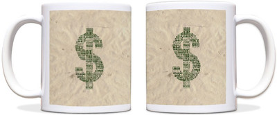 60% OFF on ShopMantra Dollar Sign Black Ceramic Mug 300 ml