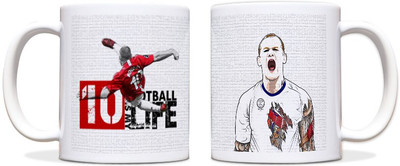 60% OFF on ShopMantra Wayne Rooney Football is My Life Black Ceramic Mug 300 ml