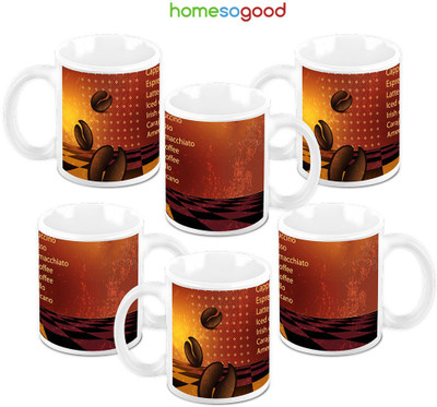 49% OFF on Homesogood Dancing Coffee Beans Pack Of 6 Ceramic Mug 325 ml, Pack of 6 49% OFF on Homesogood Dancing Coffee Beans Pack Of 6 Ceramic Mug 325 ml, Pack of 6