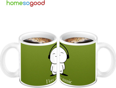 45% OFF on HomeSoGood I Love My Music Ceramic Mug 280 ml, Pack of 2 45% OFF on HomeSoGood I Love My Music Ceramic Mug 280 ml, Pack of 2