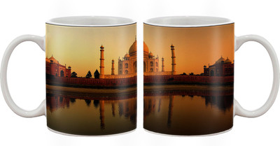 15% OFF on Artifa Beautiful Taj Mahal Porcelain, Ceramic Mug 350 ml