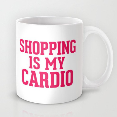 58% OFF on Astrode Shopping Is My Cardio Ceramic Mug 325 ml