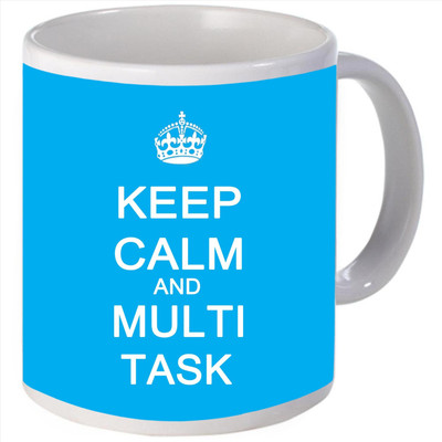 Snoogg Keep calm and Multi Task Porcelain Bone China Coffee Ceramic Mug