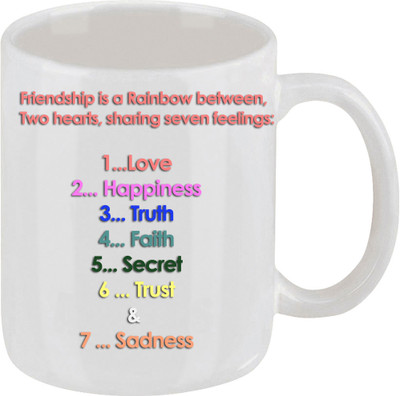 16% OFF on Ellicon Friendship Is A Rainbow Funny Coffee Mug Ceramic Mug
