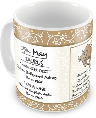 10% OFF on Everyday Gifts Happy Birthday 15th May Zodiac Ceramic Mug