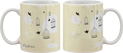 Artifa Birds Flying From Cages Porcelain, Ceramic Mug 350 ml Artifa Birds Flying From Cages Porcelain, Ceramic Mug 350 ml
