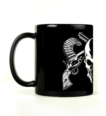 75% OFF on Leepix Skull Pistol Ceramic Mug 300 ml