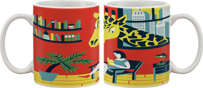 15% OFF on Artifa Giraffe Looking From Window Porcelain, Ceramic Mug 350 ml 15% OFF on Artifa Giraffe Looking From Window Porcelain, Ceramic Mug 350 ml