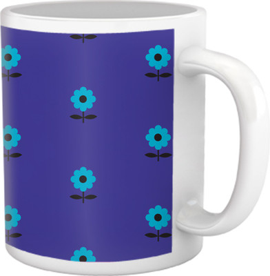 75% OFF on Tiedribbons Shy Shine_Geometric Multicolor_ Shades of Blue Pattern Ceramic Mug 325 ml