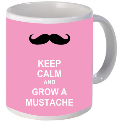 Snoogg Keep calm and grow a mustache Ceramic Mug Snoogg Keep calm and grow a mustache Ceramic Mug