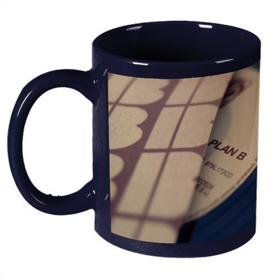 56% OFF on Amy Plan B Disc Dark Blue Ceramic Mug 330 ml