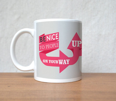 33% OFF on StyBuzz Be Nice Way Up And Down Porcelain Mug 300 ml 33% OFF on StyBuzz Be Nice Way Up And Down Porcelain Mug 300 ml