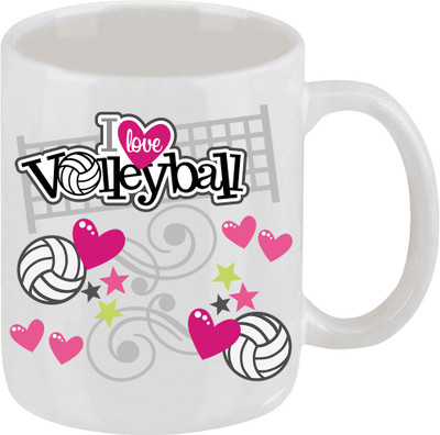 28% OFF on Ellicon E143 I Love Volleyball Ceramic Mug 325 ml