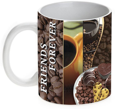 68% OFF on Mugwala Friends Are Coffee Beans & Chocolat Cheaps Ceramic Mug 350 Ml
