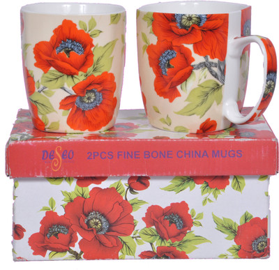 49% OFF on Deseo Poppy Bone China Mug Pack of 2 49% OFF on Deseo Poppy Bone China Mug Pack of 2
