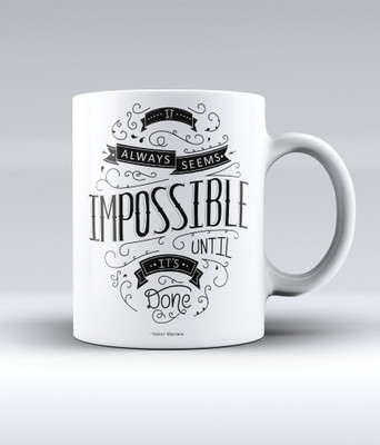 12% OFF on Lab No. 4 It Always Seems Impossible Until Its Done - Nelson Mandela Ceramic Mug 350 ml