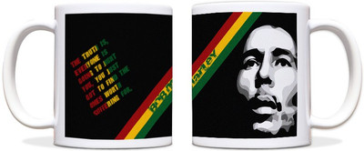 60% OFF on ShopMantra Bob Marley Musical Quote Black Ceramic Mug 300 ml
