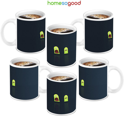 49% OFF on Homesogood Its Not Funny Anymore Ceramic Mug 280 ml, Pack of 6