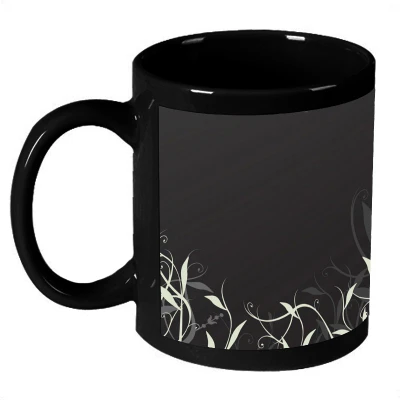 61% OFF on AMY White Leaf Abstract Art Ceramic Mug 325 ml