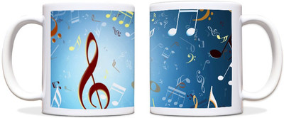 60% OFF on ShopMantra Designed Music Sign Black Ceramic Mug 300 ml