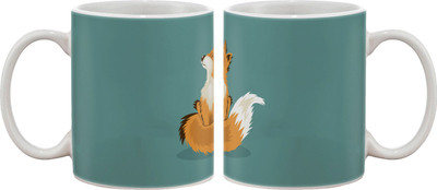 Artifa Wolf With Long Tail Porcelain, Ceramic Mug 350 ml Artifa Wolf With Long Tail Porcelain, Ceramic Mug 350 ml