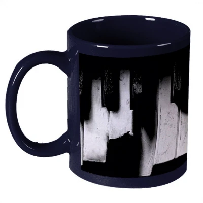 56% OFF on Amy Piano Keys Dark Blue Ceramic Mug 330 ml