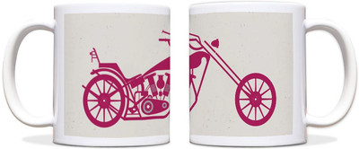 54% OFF on ShopMantra Vintage Cruiser Bike Black Ceramic Mug 300 ml
