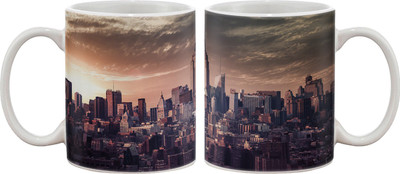 15% OFF on Artifa City Aerial View Porcelain, Ceramic Mug 350 ml
