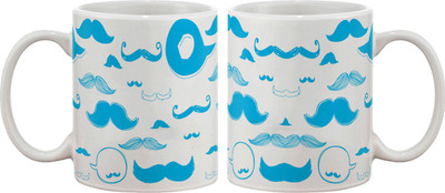 Artifa Moustache Pattern Porcelain, Ceramic Mug 350 ml Artifa Moustache Pattern Porcelain, Ceramic Mug 350 ml