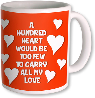 58% OFF on Photogiftsindia A Hundred Heart Gifts For Boyfriend Coffee Ceramic Mug 350 ml