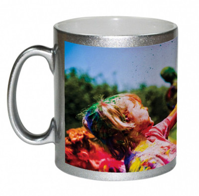 55% OFF on AMY Cute Kids Playing Holi Ceramic Mug 325 ml