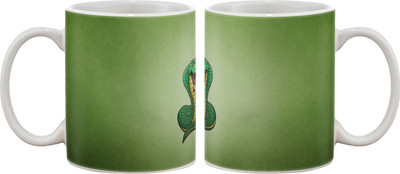 15% OFF on Artifa Green Cobra Art Porcelain, Ceramic Mug 350 ml