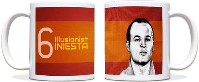 60% OFF on ShopMantra Andr?s Iniesta Luj?n Spain Football Black Ceramic Mug 300 ml
