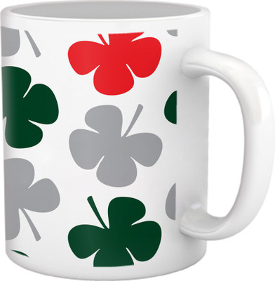 50% OFF on Tiedribbons Shy Shine_Geometric Multicolor_ Soft Leaf Pattern Ceramic Mug 325 ml