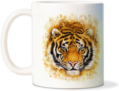 87% OFF on AMY Tiger Roar Painting Face Ceramic Mug