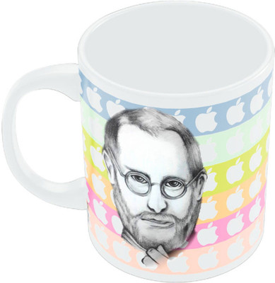 18% OFF on PosterGuy Steve Jobs Colourful Apple Sketch Ceramic Mug 300 ml
